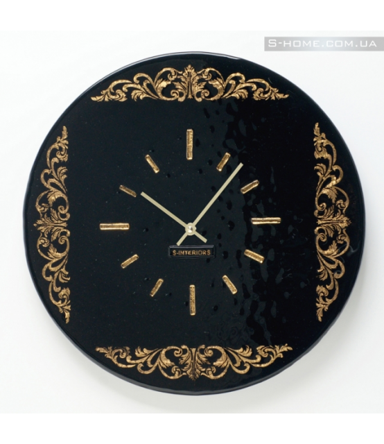 Настінний годинник із золотим орнаментом S-interiors Ricco R