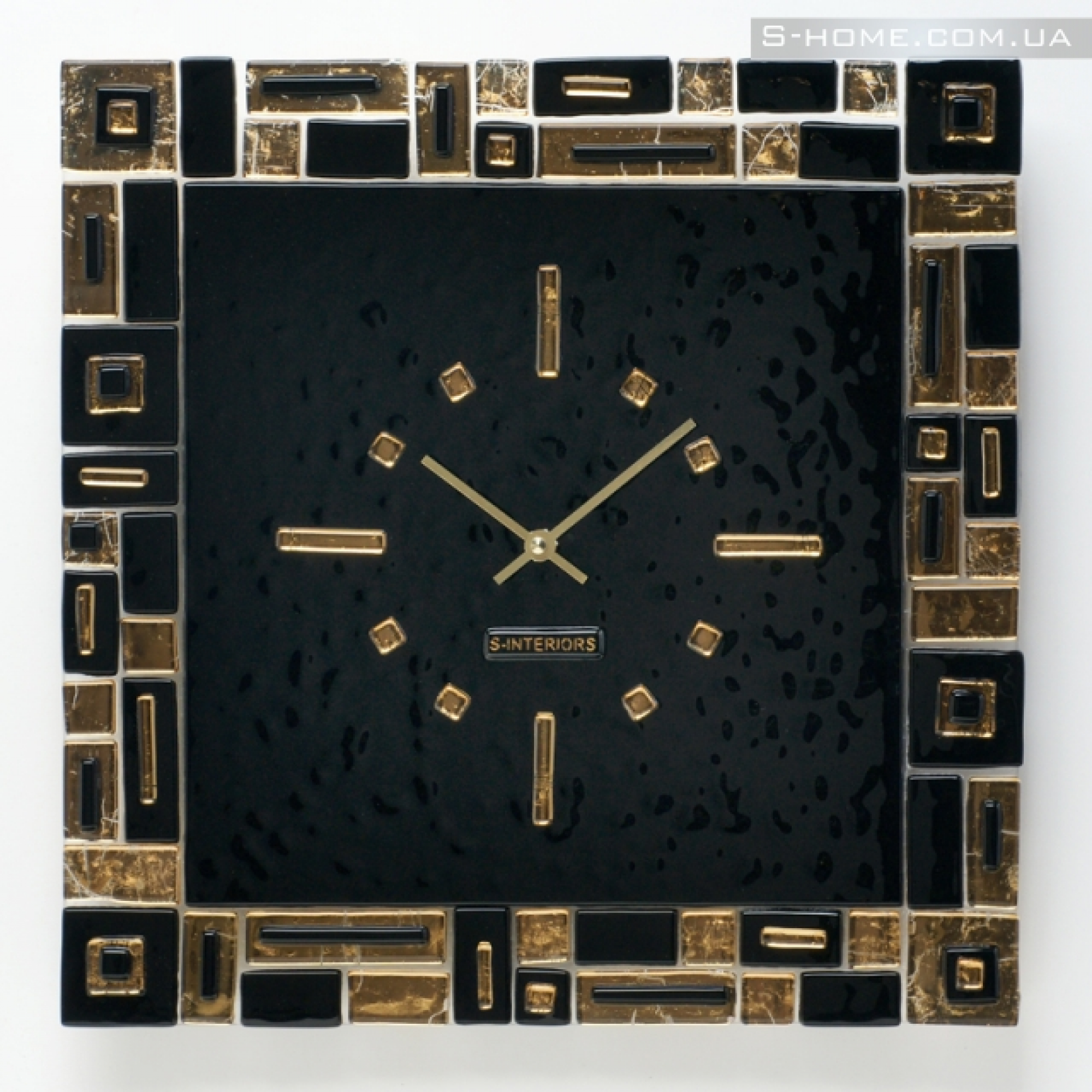 Золотий настінний годинник S-interiors Oro Domino