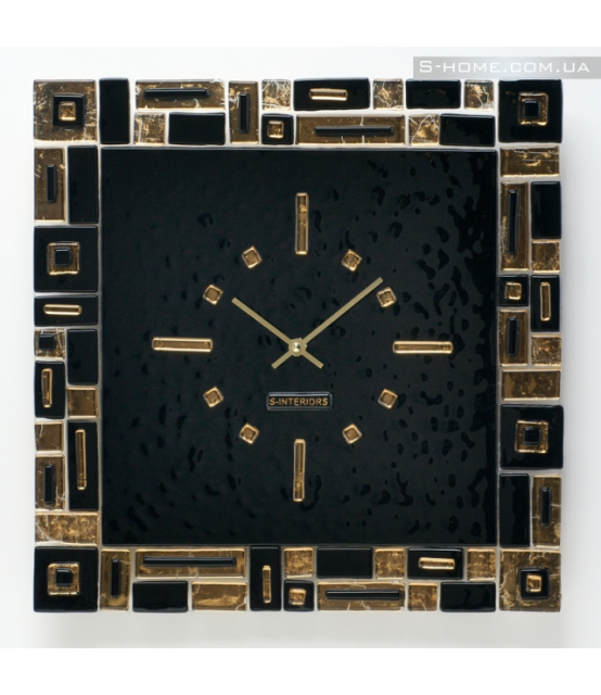 Золотий настінний годинник S-interiors Oro Domino