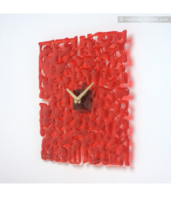 Настінний годинник з муранського скла S-Interiors Rosso Angelo