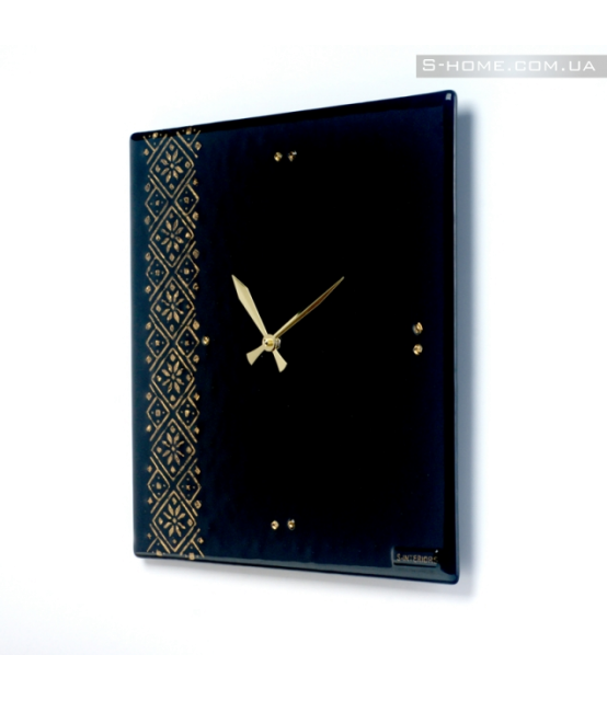 Настінний годинник із золотим українським орнаментом S-Interiors Oro Ukraine